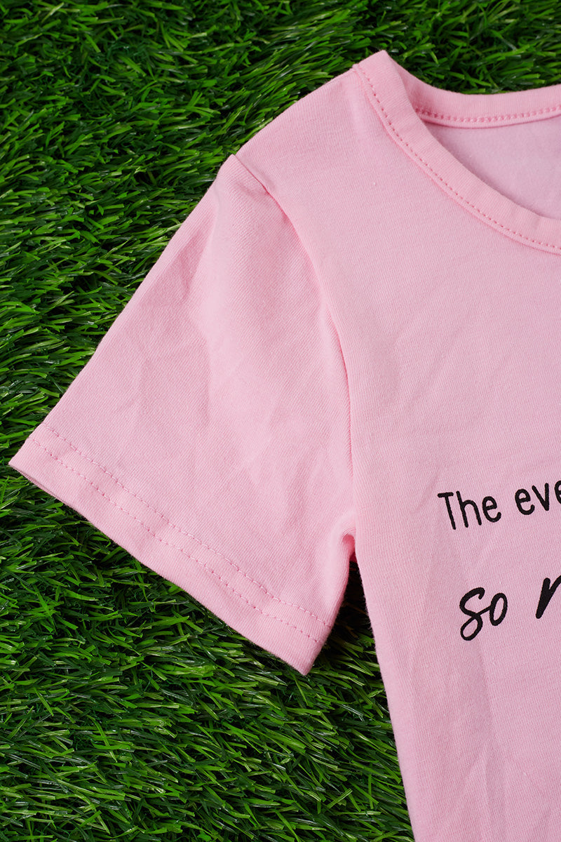 "Make a wish" Pink graphic tee shirt