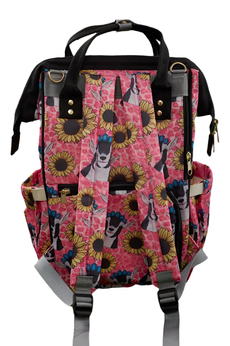 Happy goat printed diaper bag.
