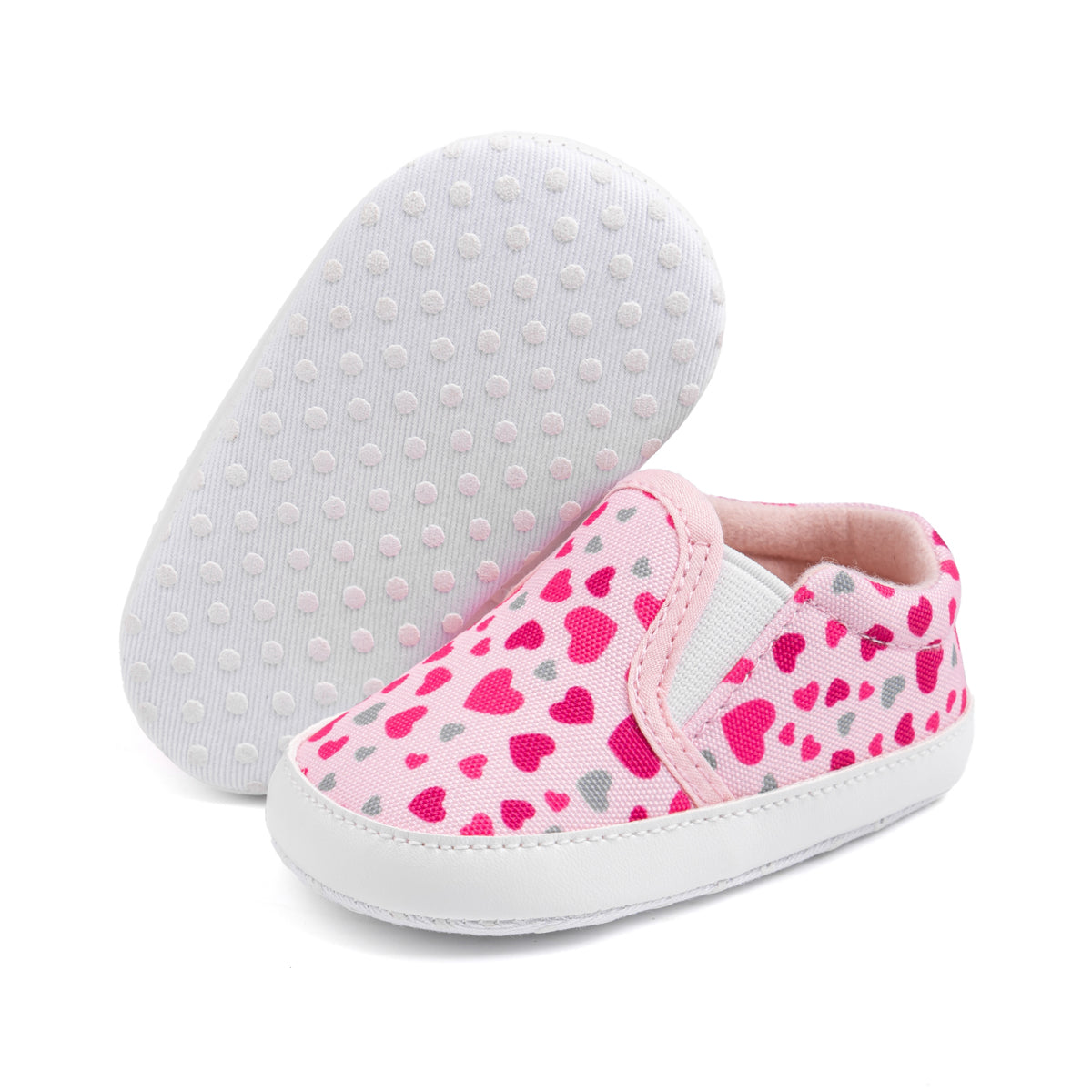 Heart printed slip on baby shoes. CG5165