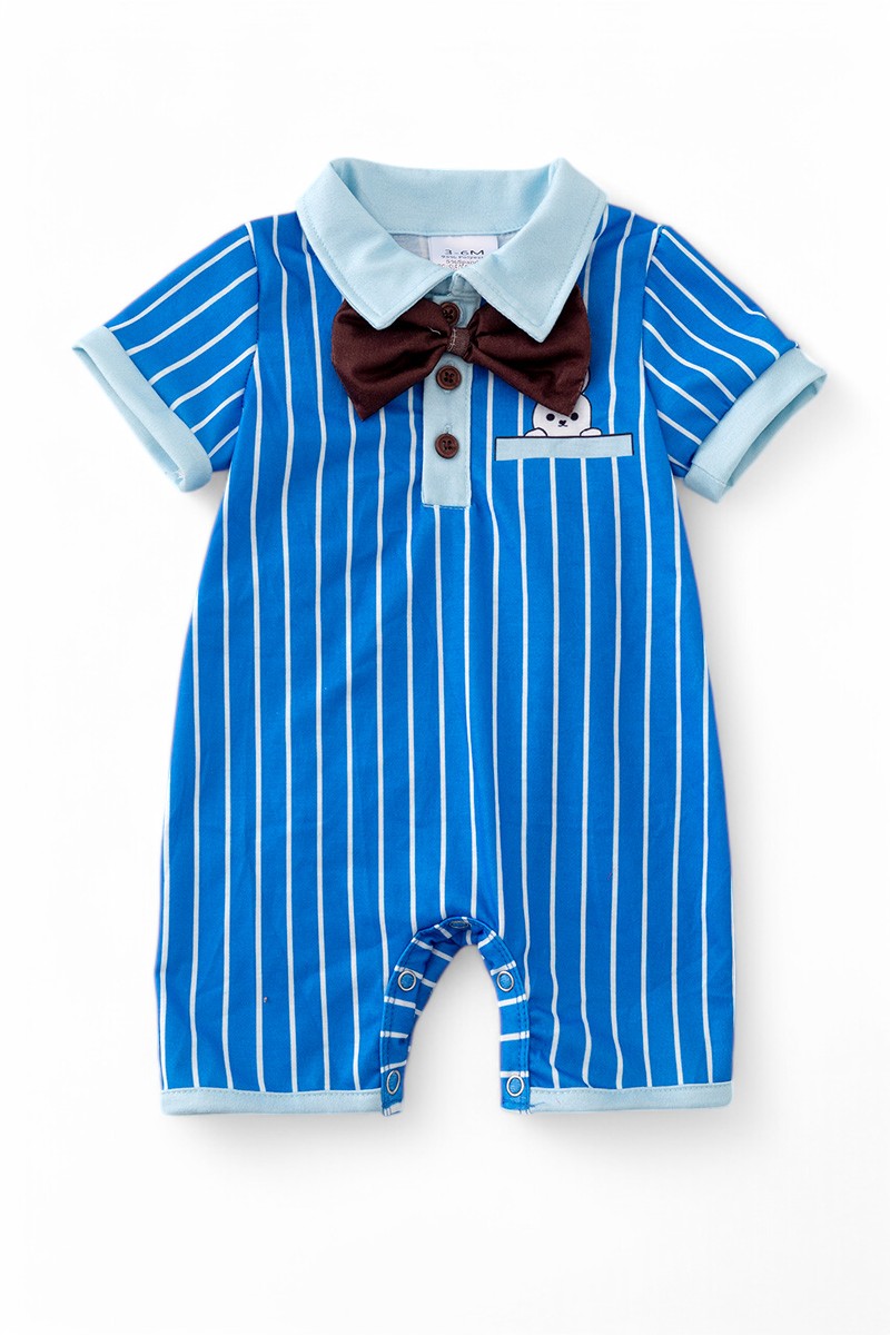 Easter stripe boys baby romper.