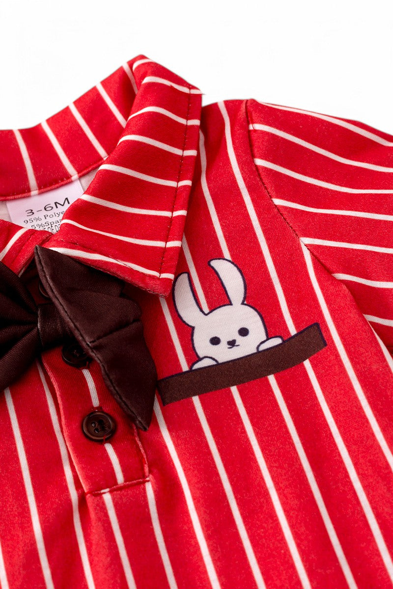 Easter stripe boys baby romper.