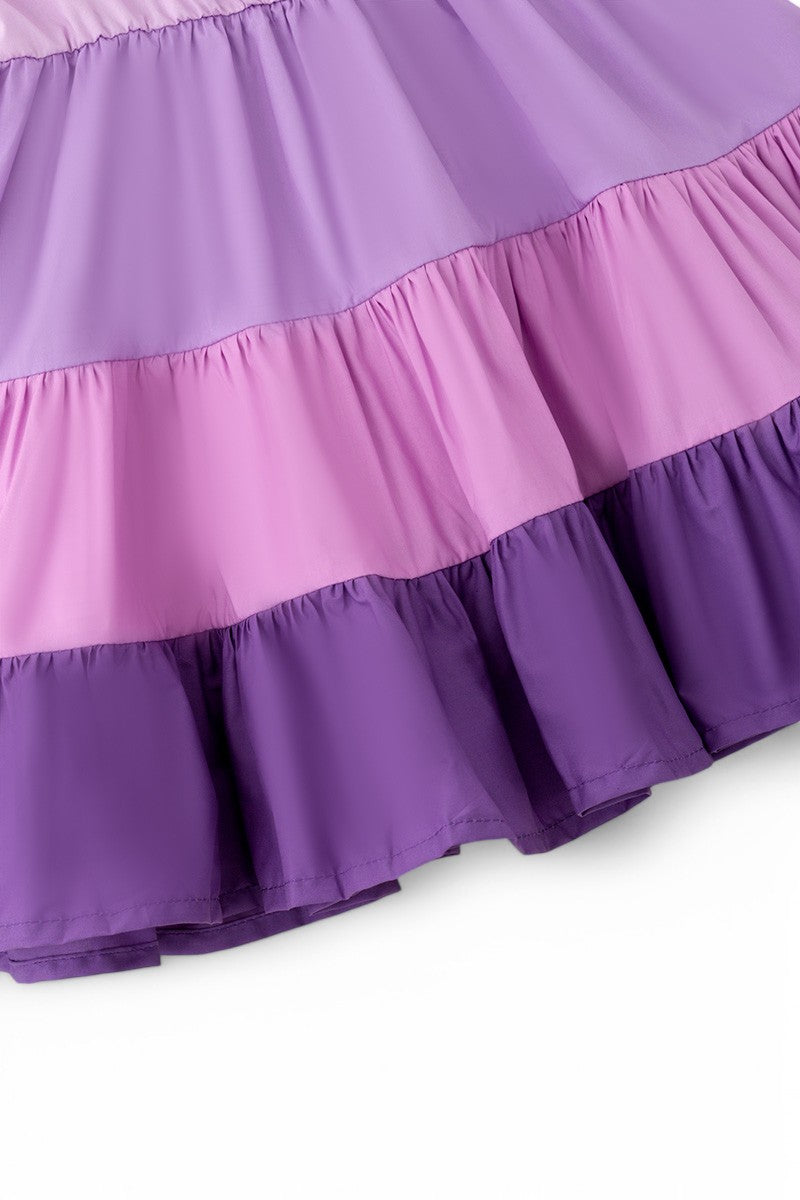 Multi purple ruffle dress.