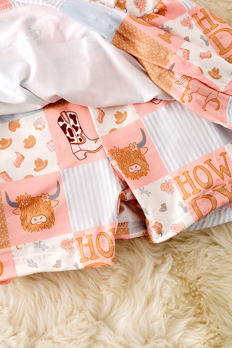 "Howdy" Western printed girls skort set. OFG50889
