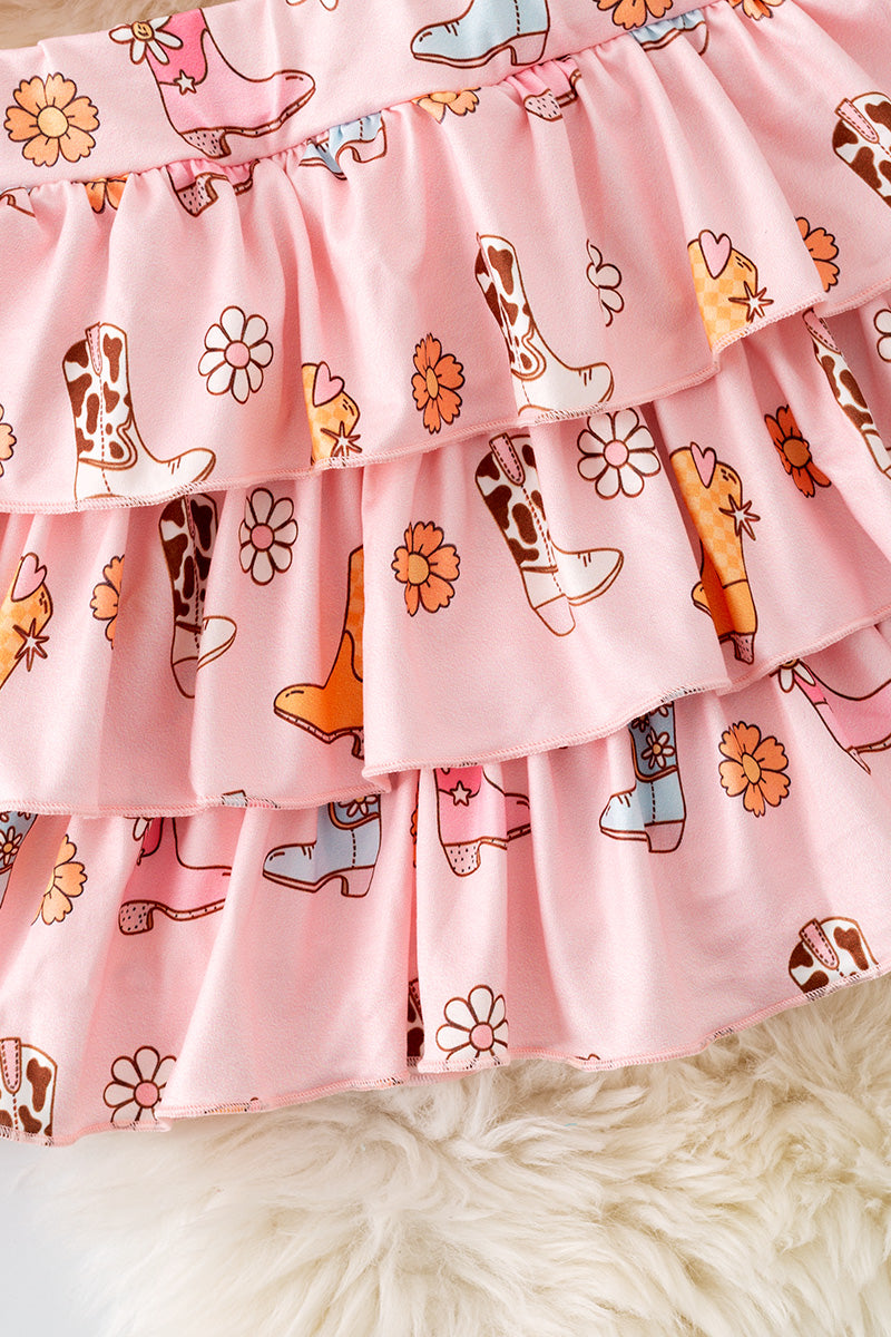 3 layer western skirt/underneath shorts & crop tank top. OFG50887