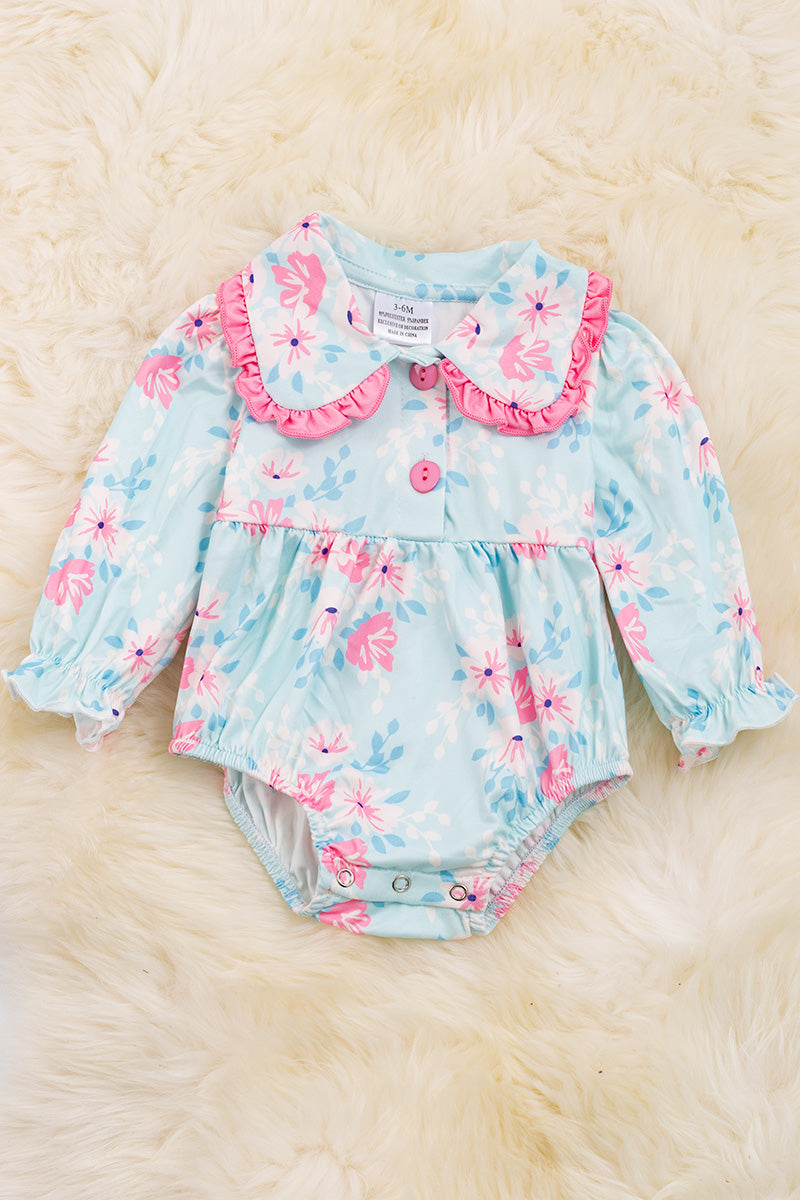 Lizzy blue floral printed onesie.