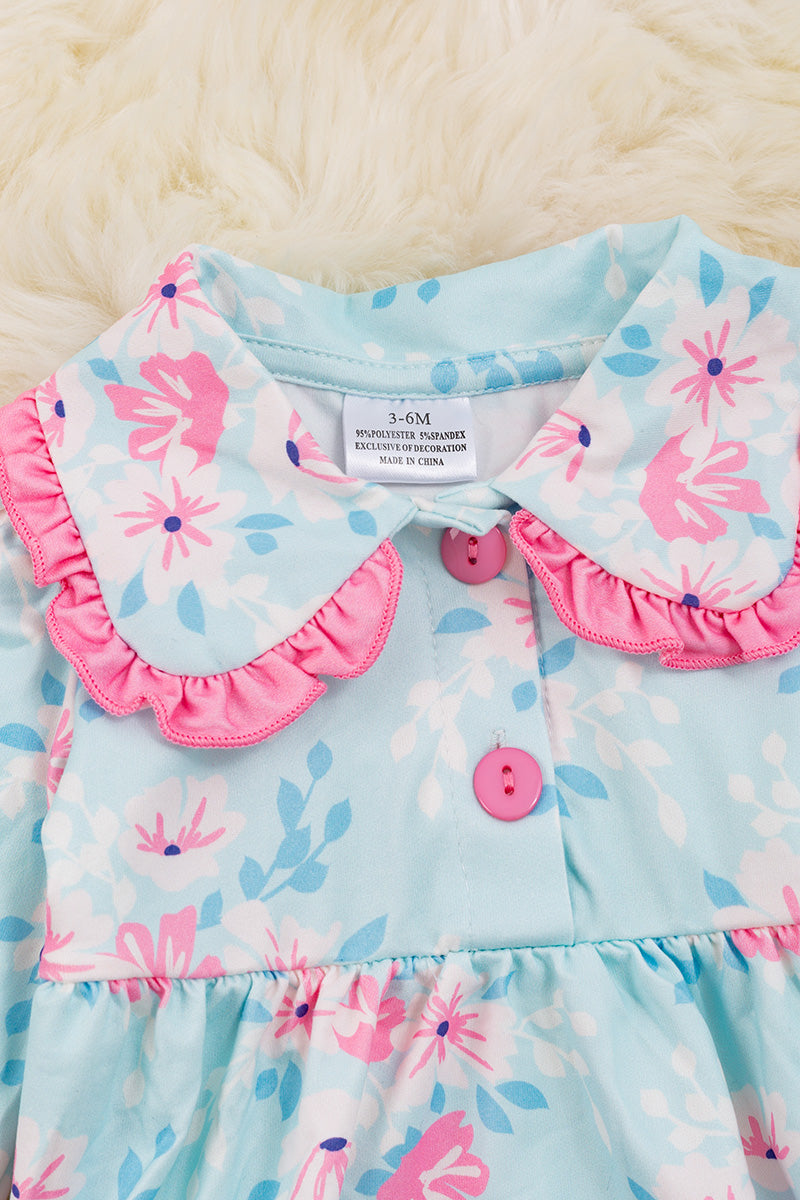 Lizzy blue floral printed onesie.