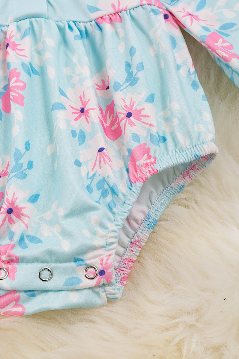 Lizzy blue floral printed onesie.