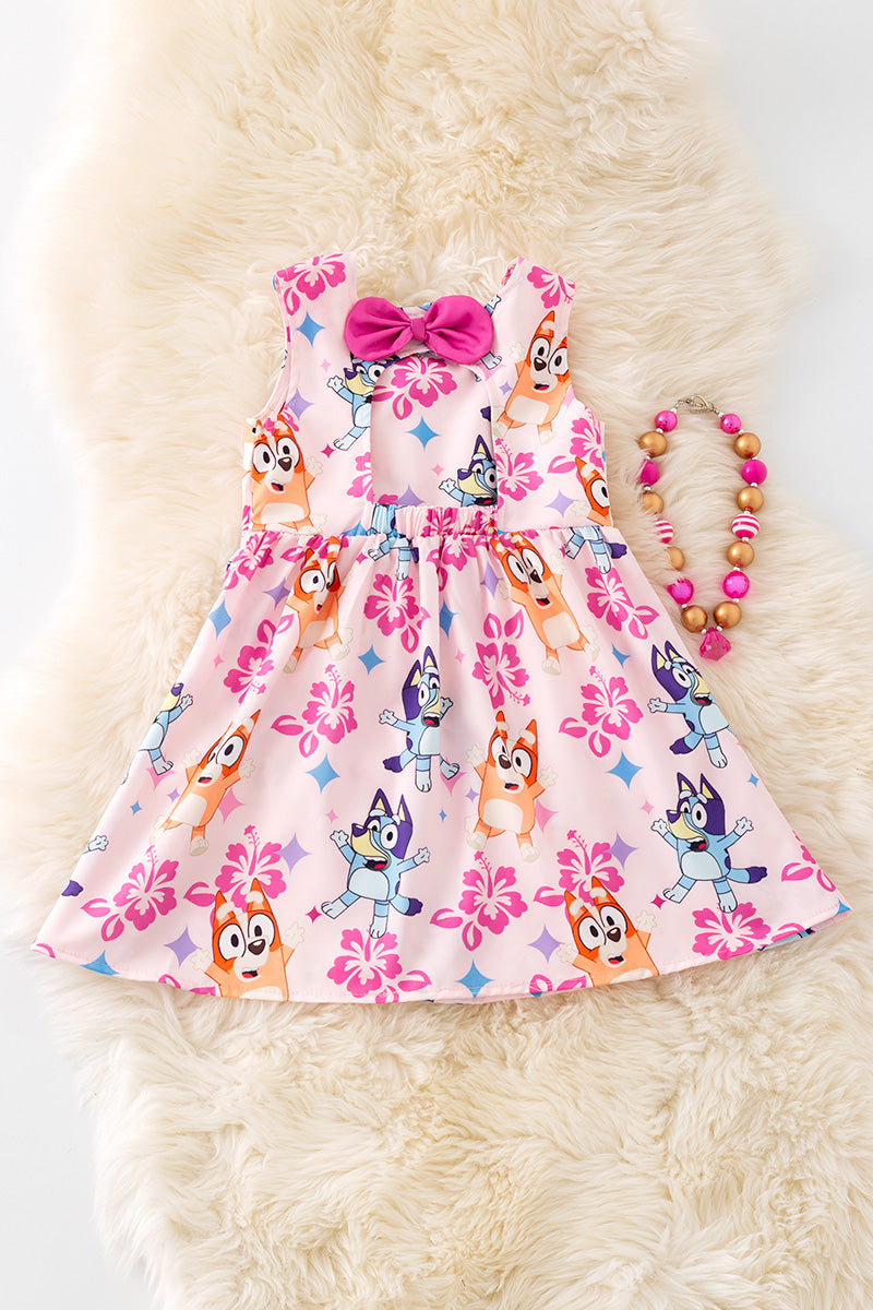 Tropical girls dress w/open back. DRG51523