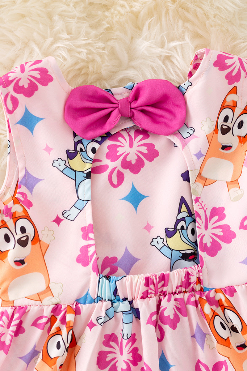 Tropical girls dress w/open back. DRG51523