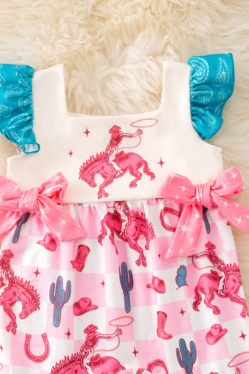 Horse Rider Girls Printed romper. RPG51318