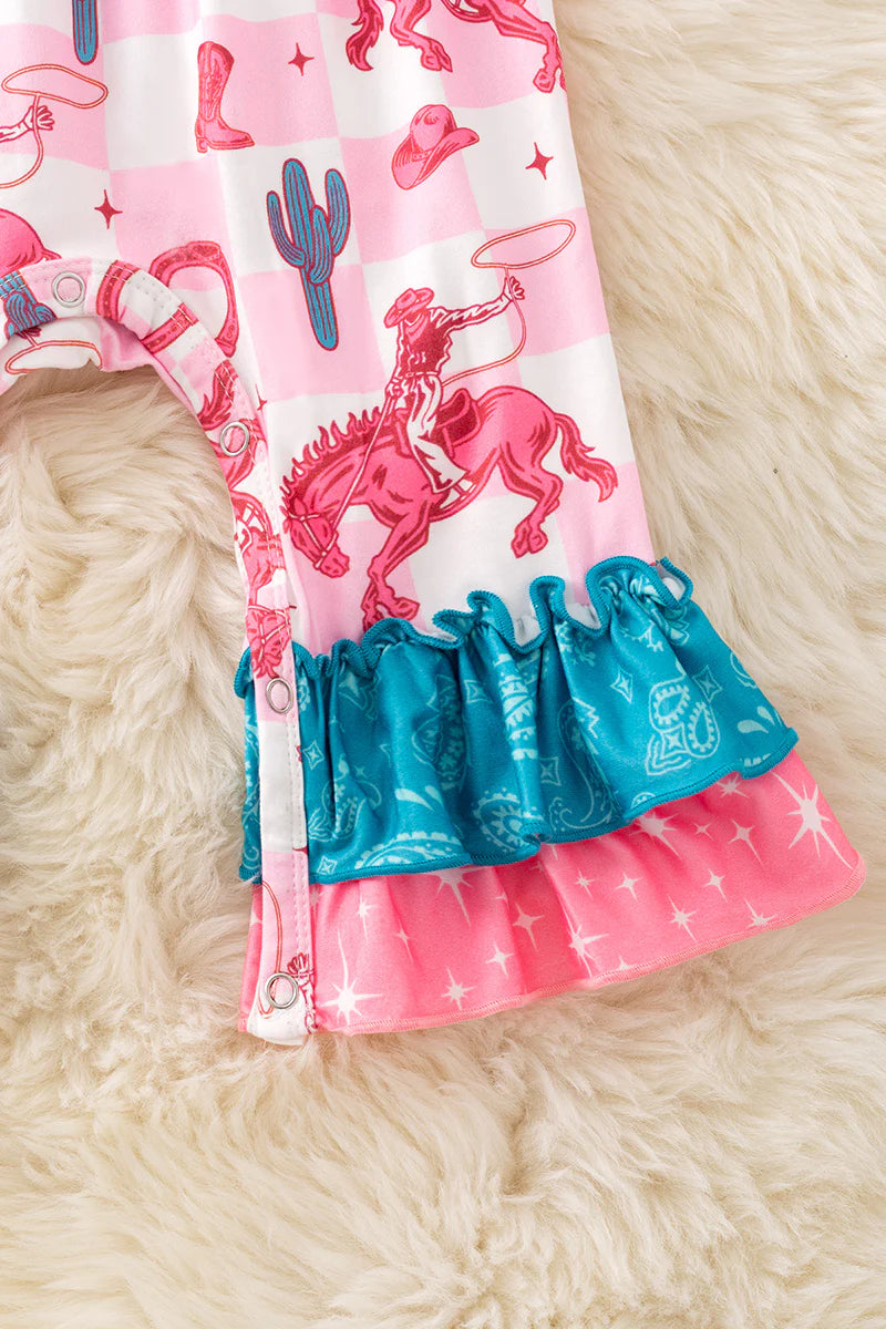 Horse Rider Girls Printed romper. RPG51318