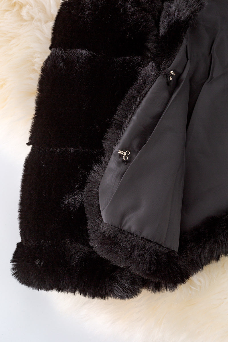 Black faux fur cozy jacket.