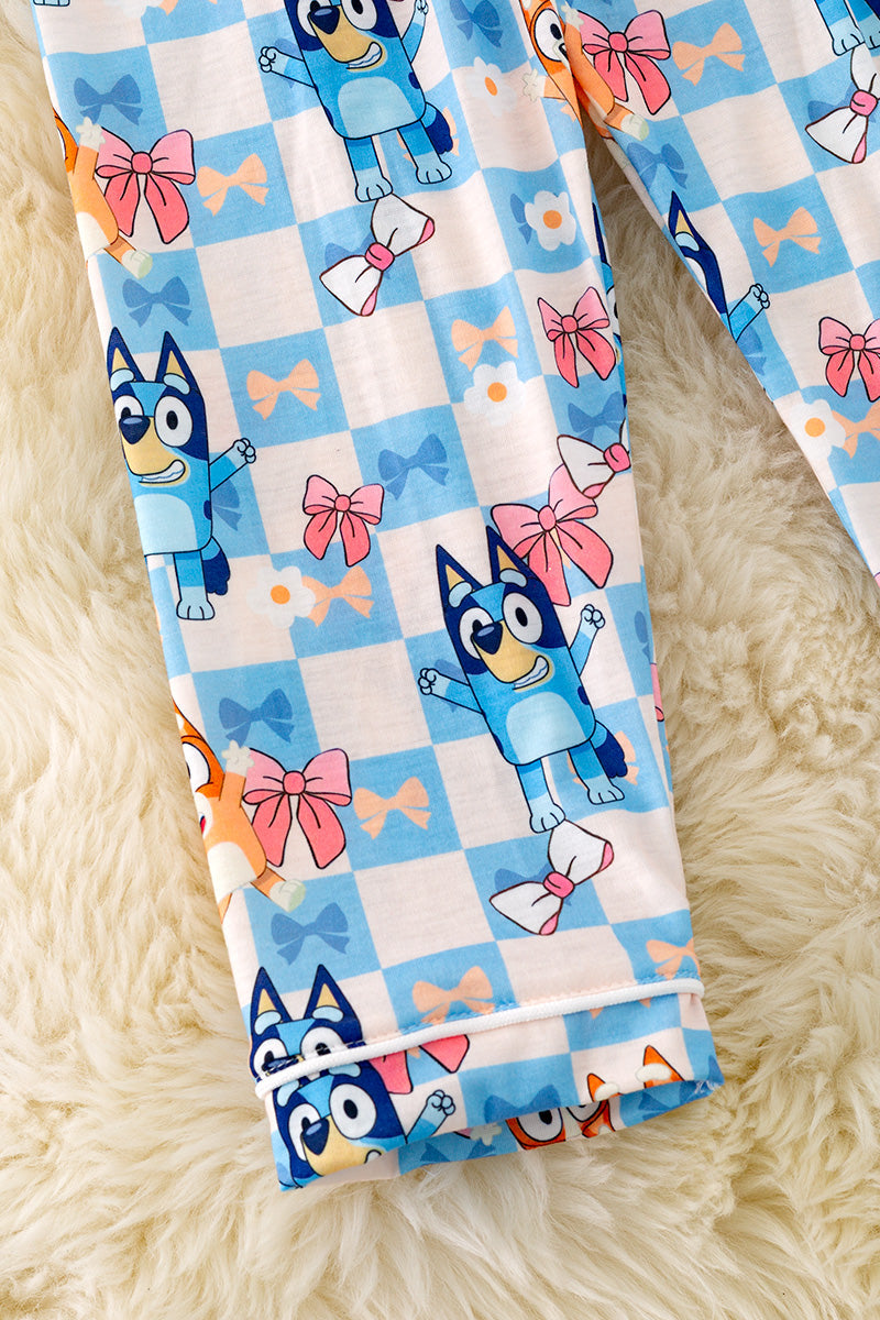 Blu** checkered printed pajama set.