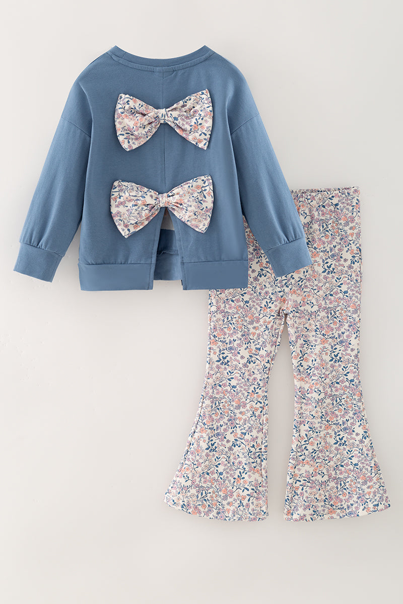 Cutest pumpkin in the patch. Blue top and floral bottoms. OFG62304 AMY