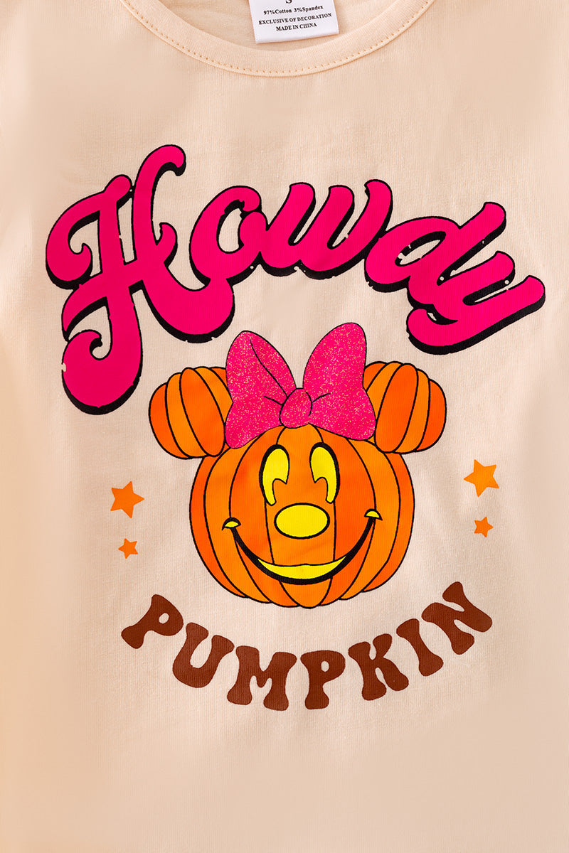 Howdy pumpkin printed 2 piece set.