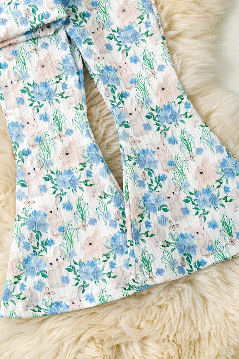 Easter bunny printed girls 2 piece set.