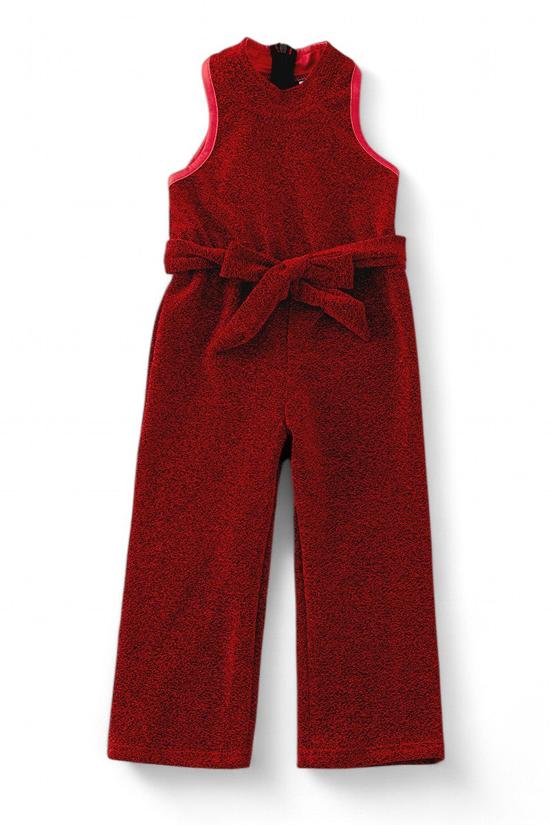 Shimmery, sparkly jumpsuit with belt.-