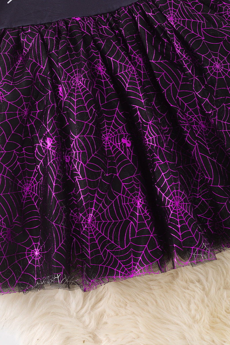 Black & purple cat halloween dress. DRG52167