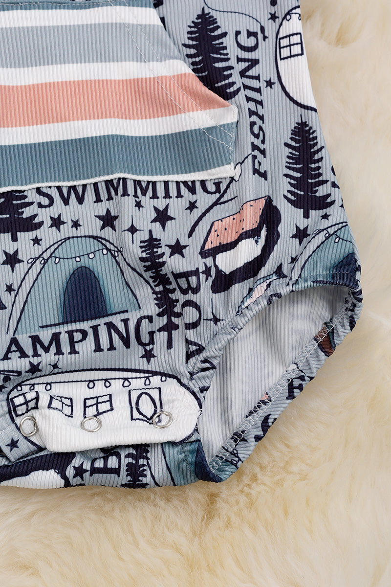 Camper baby onesie with hoodie.