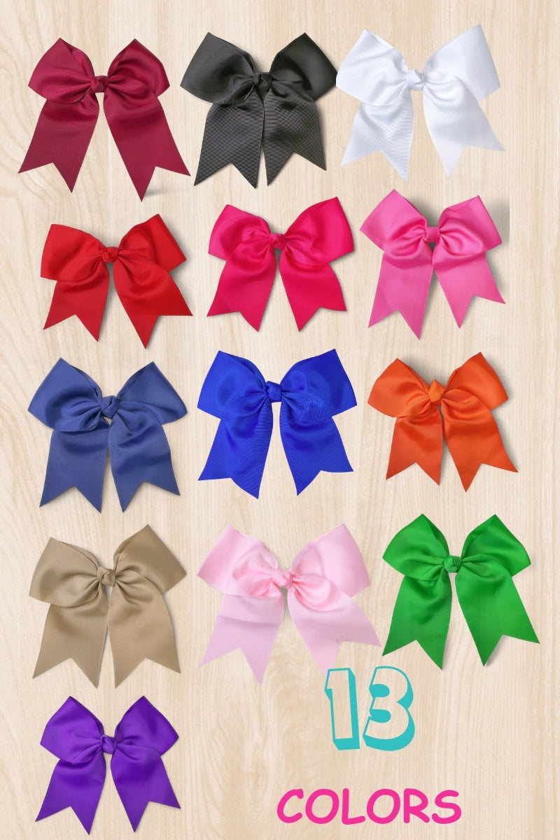 8" X 8" Cheer leader hair bows with alligator clip.