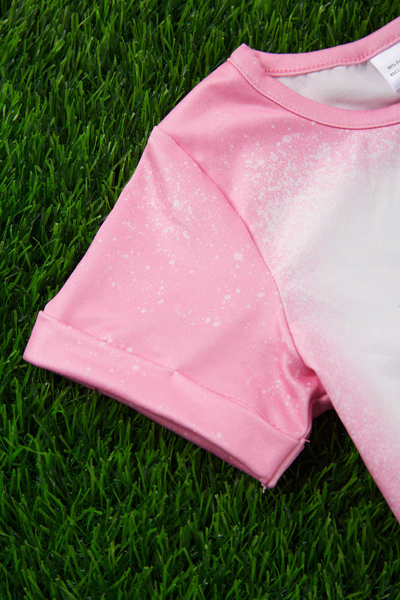 "Sweet Summer Time" bleached pink tee shirt