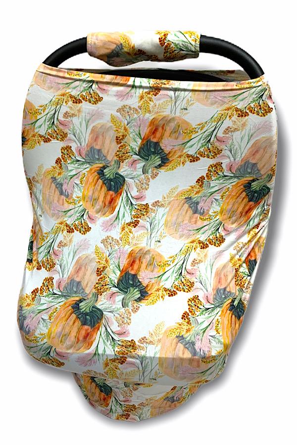 PINK & ORANGE PUMPKIN PRINTED CAR SEAT COVER. CZ-DLH1844K
