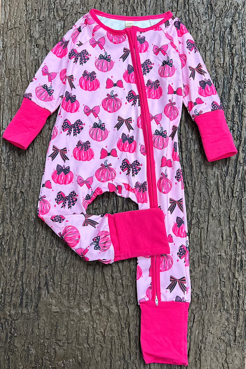 PUMPKIN PRINTED GIRLS BABY ROMPER. LR0505-26-A