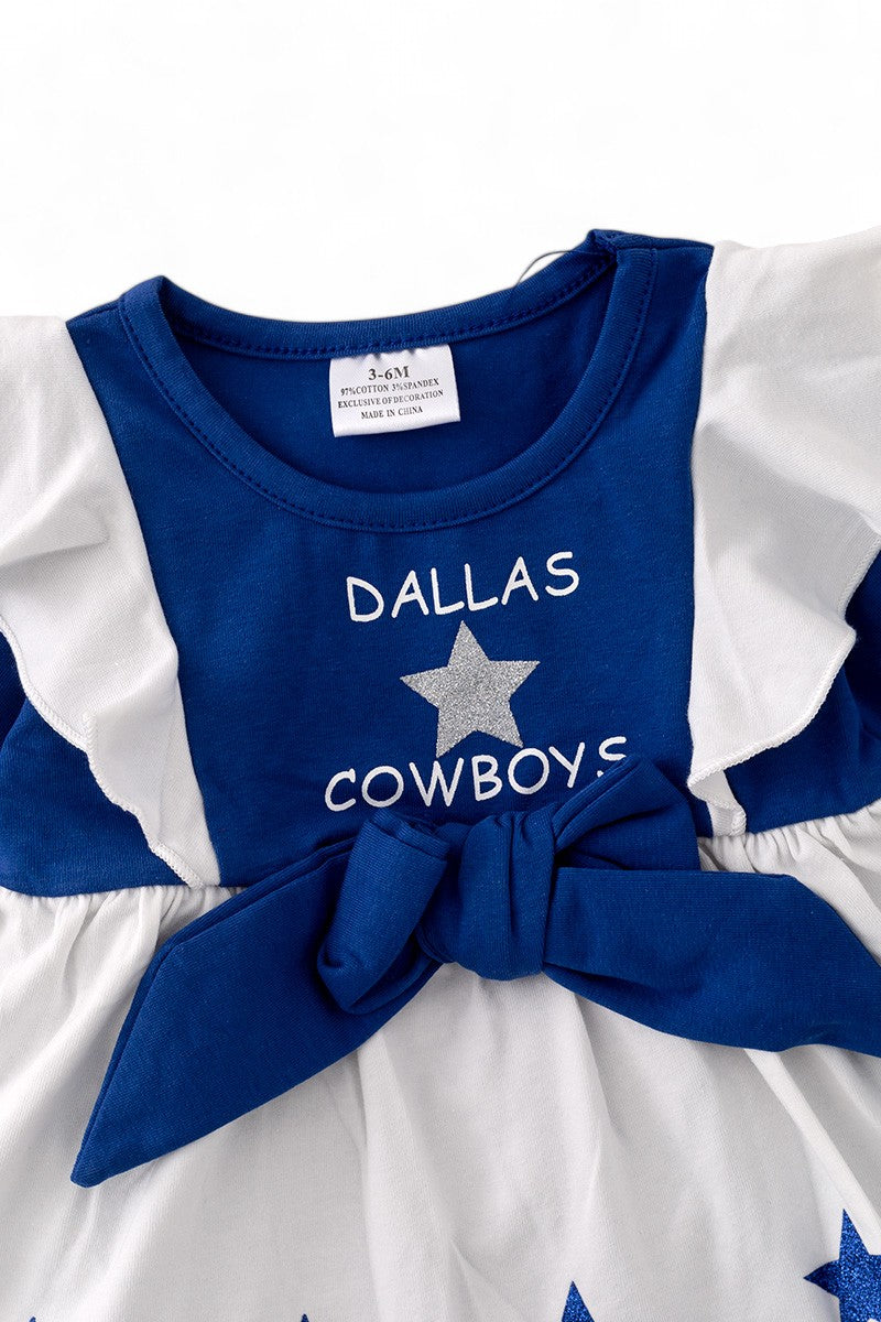 Dallas C*wboys Cheerleader Dress Onesie w/ Snaps