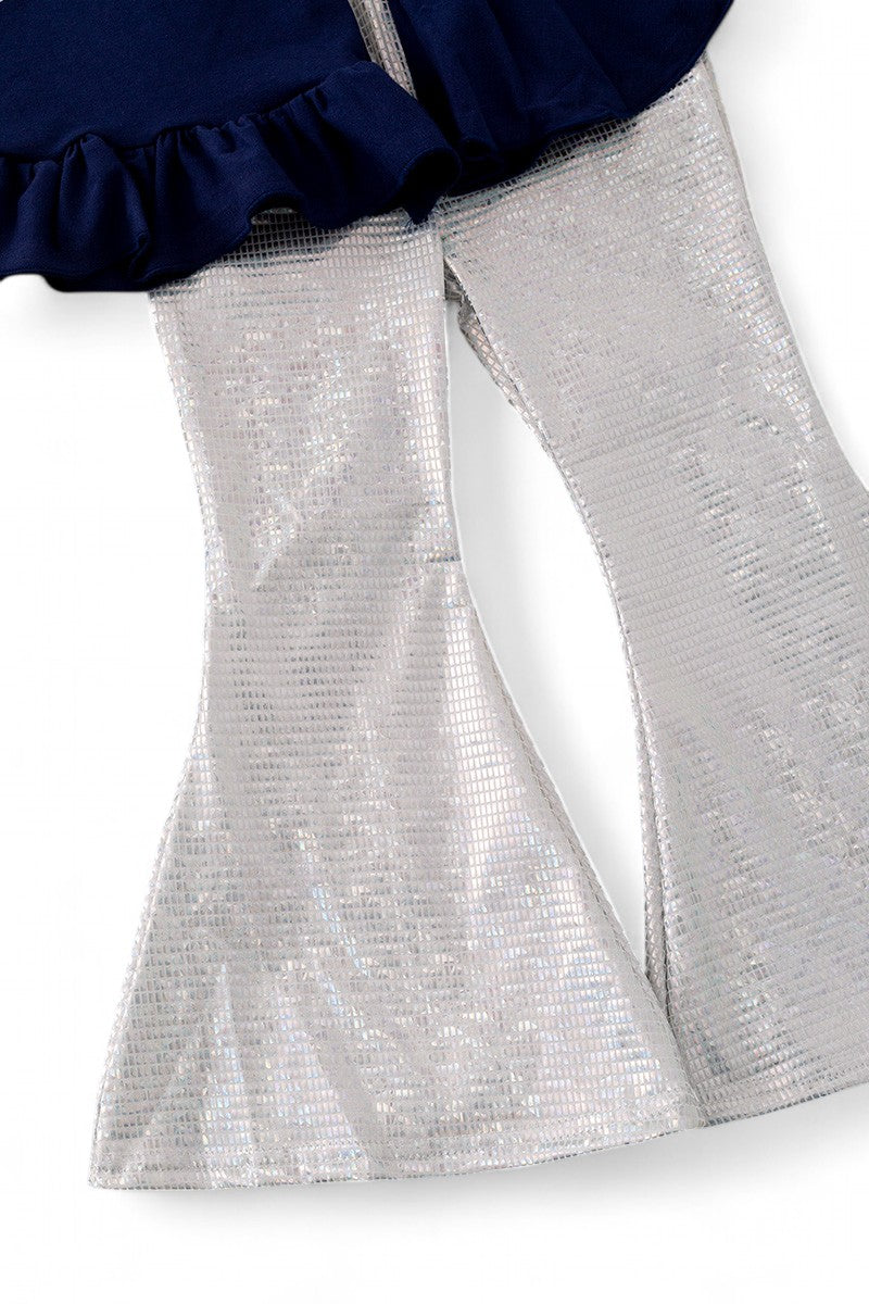 Dallas C*wboys White Shimmery Bell Pants Outfit