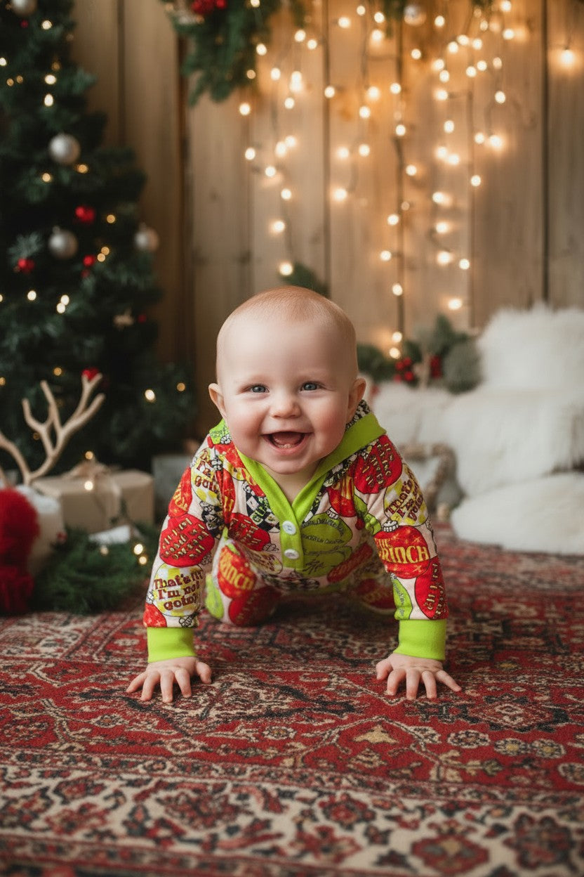 Character ornament printed baby bodysuit. LR0423-9-M-