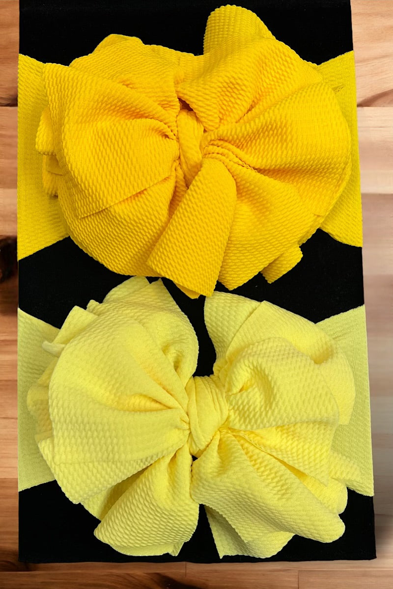 Neon Yellow tone printed large headbands. F-DLH2419K
