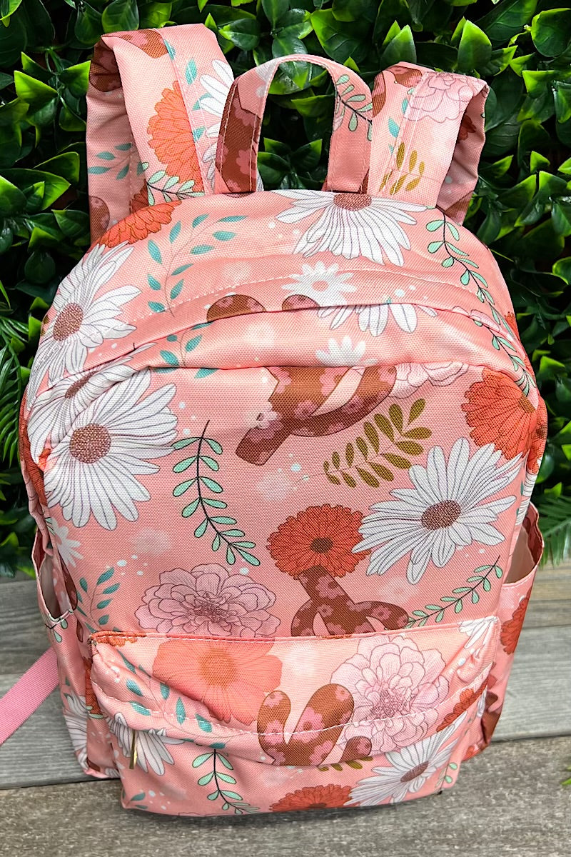 Floral cactus/coral printed Small size backpack. BP-202323-13