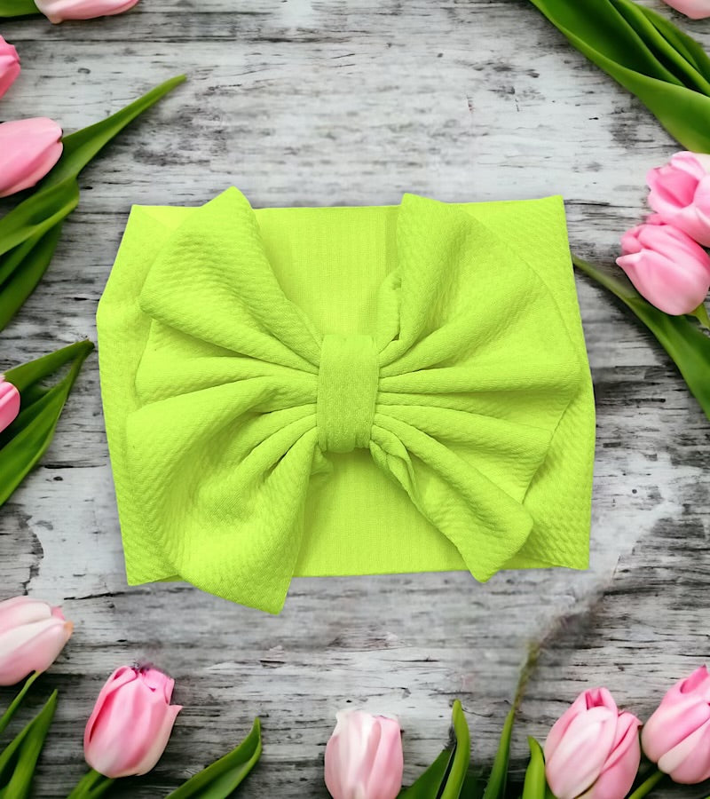 Wide band bow headband for baby.