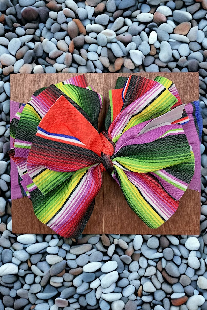 Serape printed big tassel baby headbands.