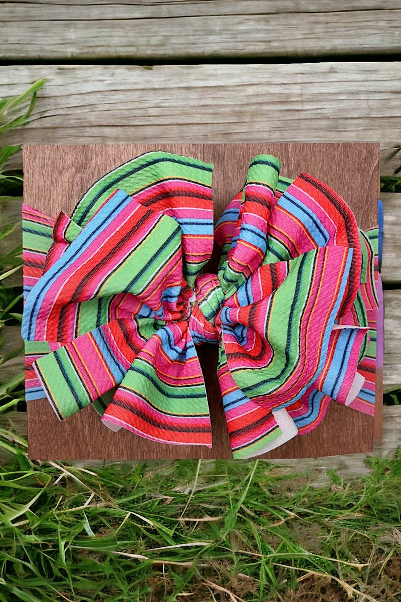 Serape printed big tassel baby headbands.