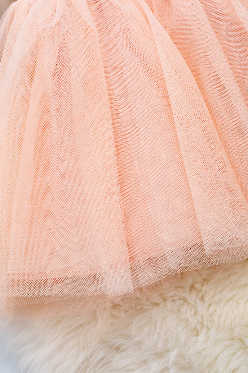 Tulle Dress w/ Sequins in Coral