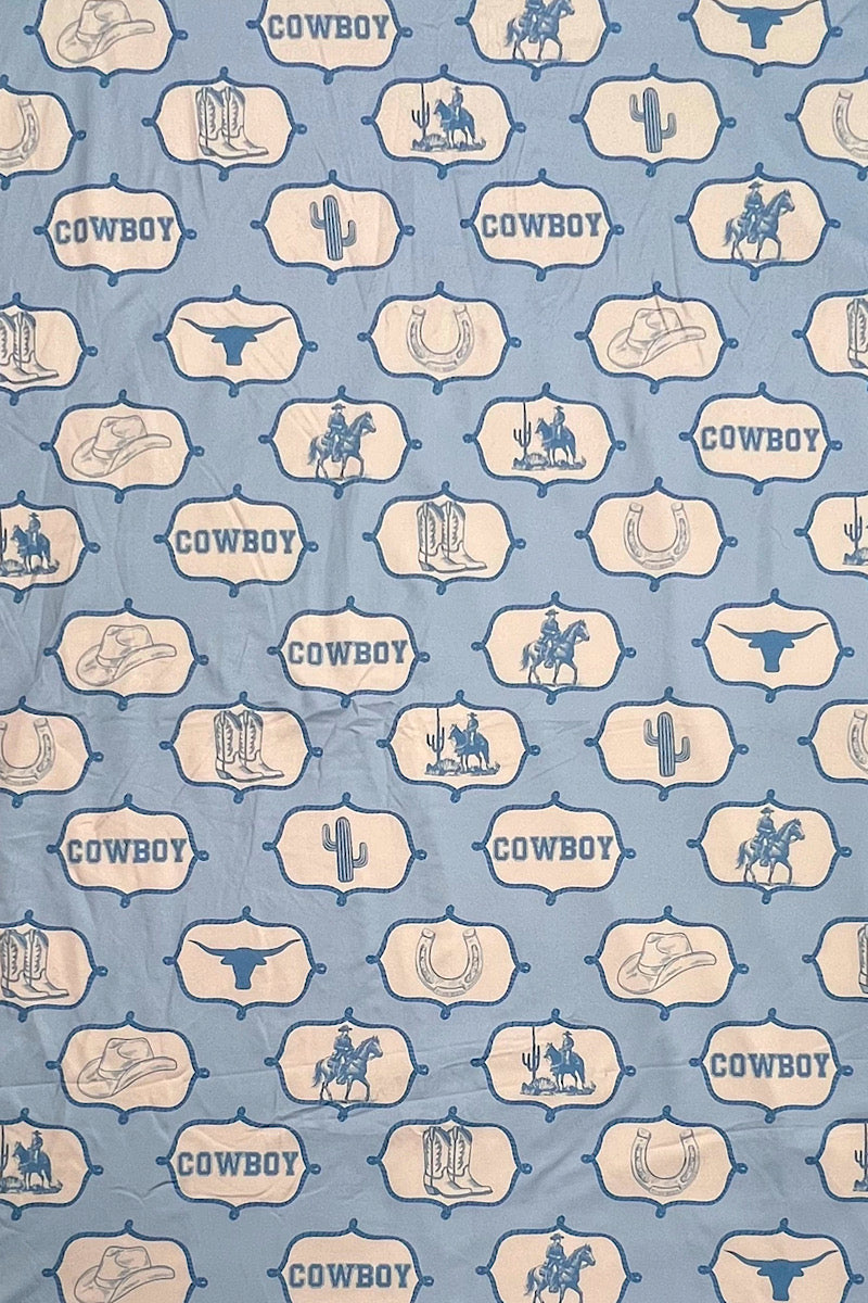 51" X 60" Cowboy western printed throw blanket.
