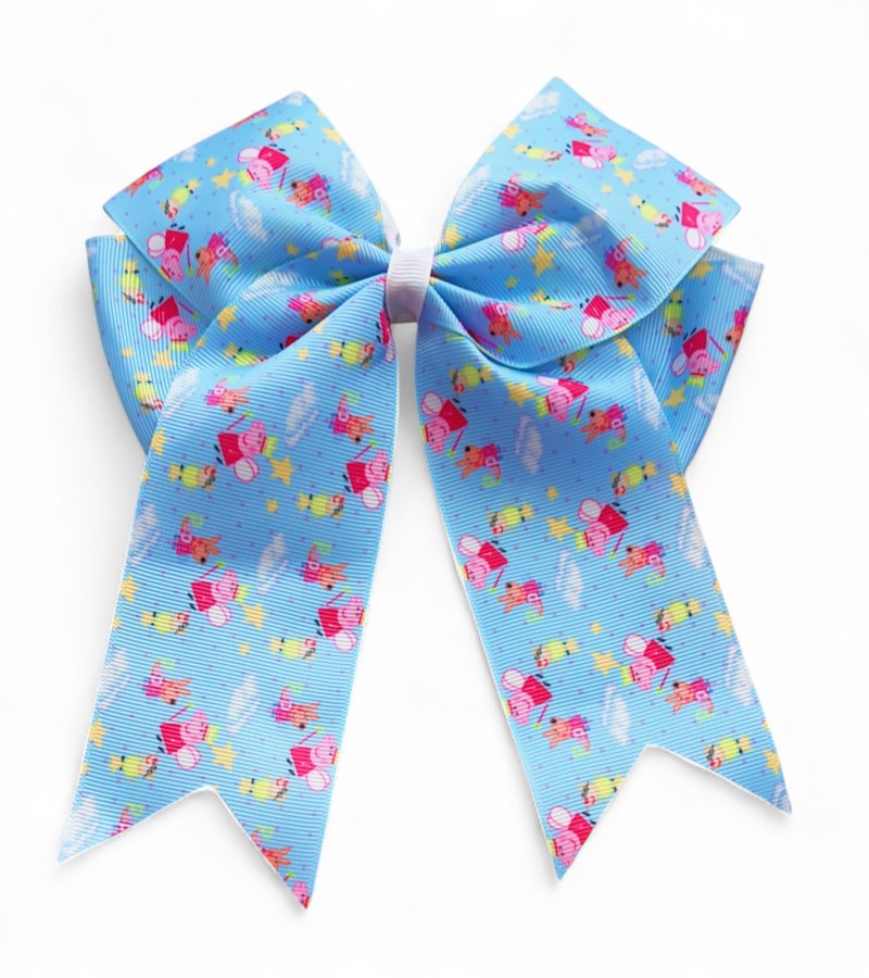6.5" X 7.5" Fun character printed coquette bows.