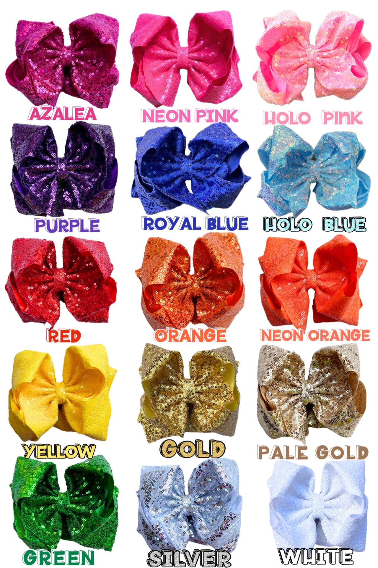 Double layer sequins bows w/alligator clip.