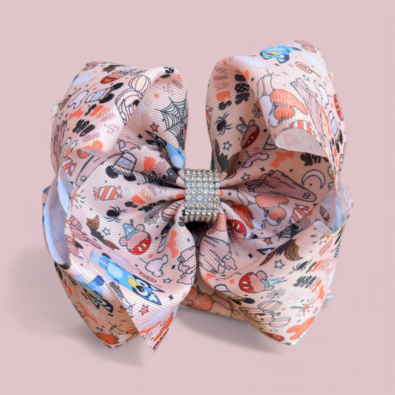 6.5" Halloween printed double layer hair bows.