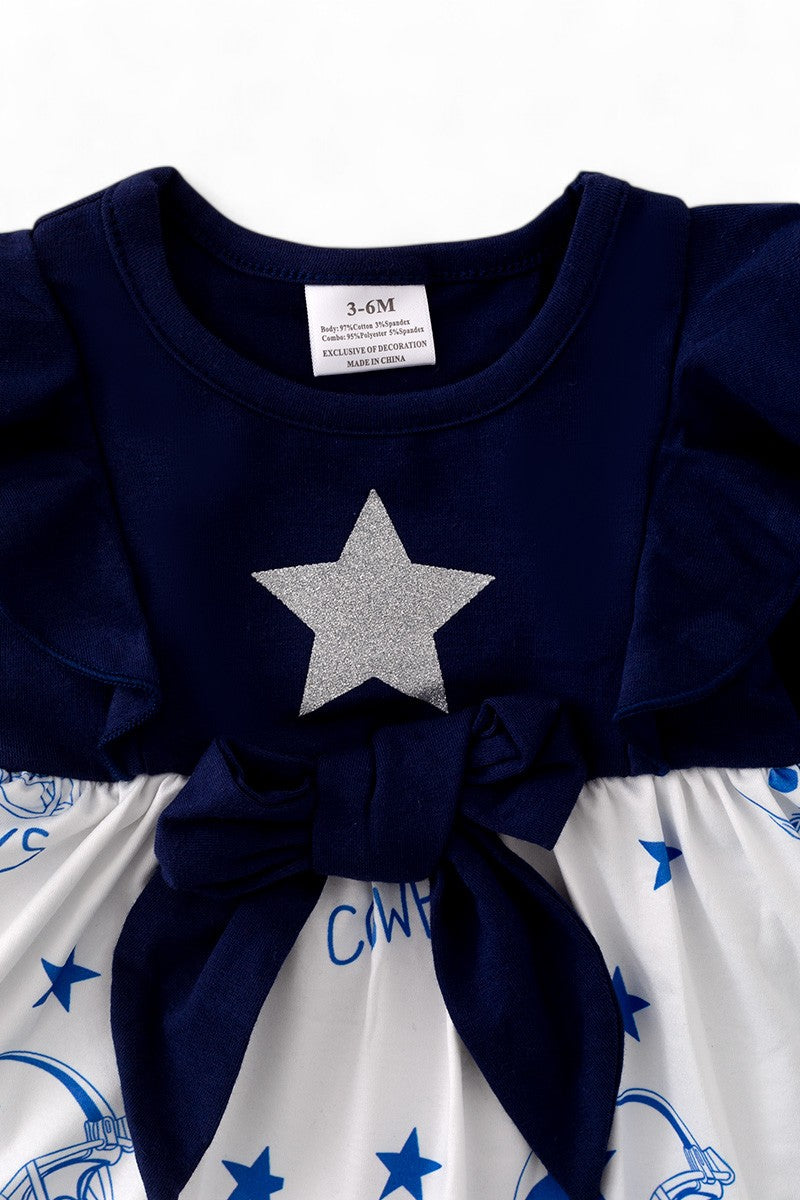 Game day! D-Cowboys shimmery star onesie.