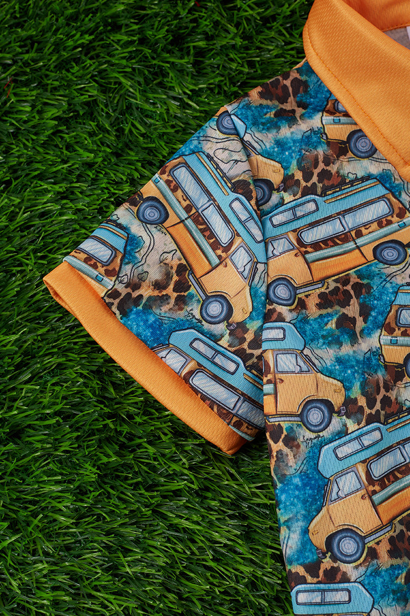 school bus printed button up shirt.TPB25153032 -A-