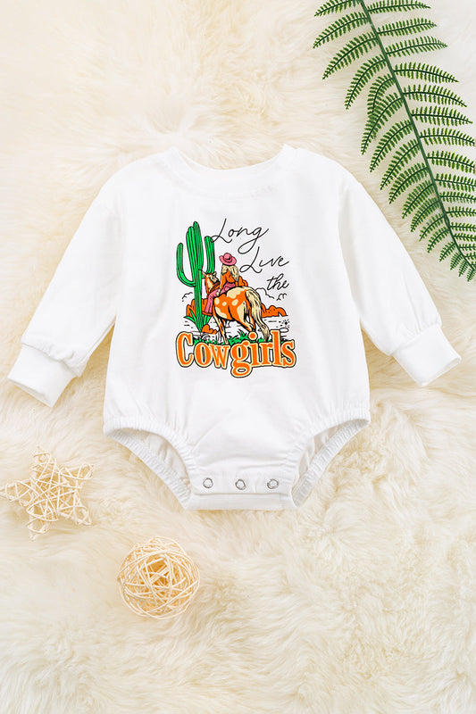 "Long live cowgirls" Infant graphic onesie.