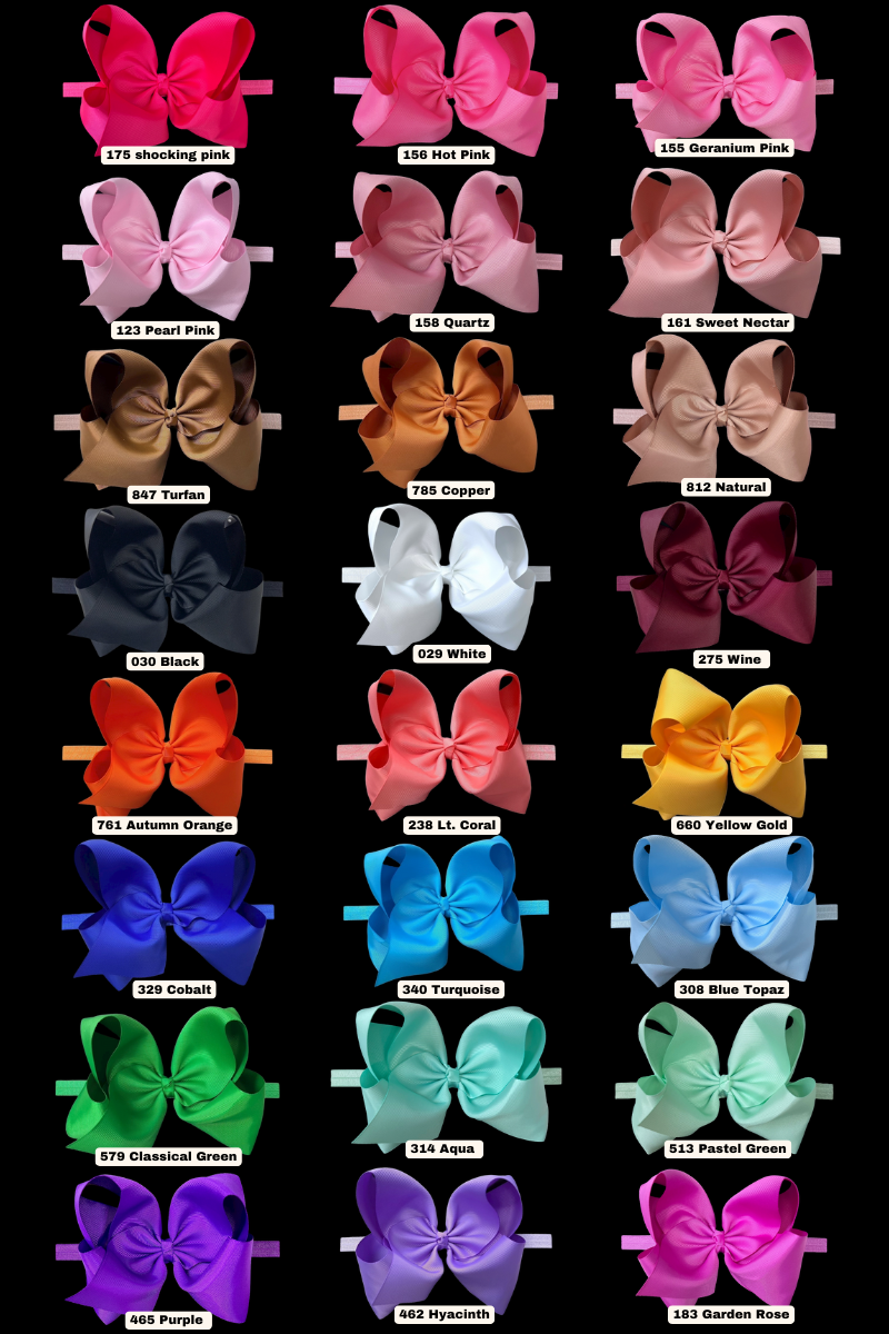 6"Baby headbands available in 10 colors.
