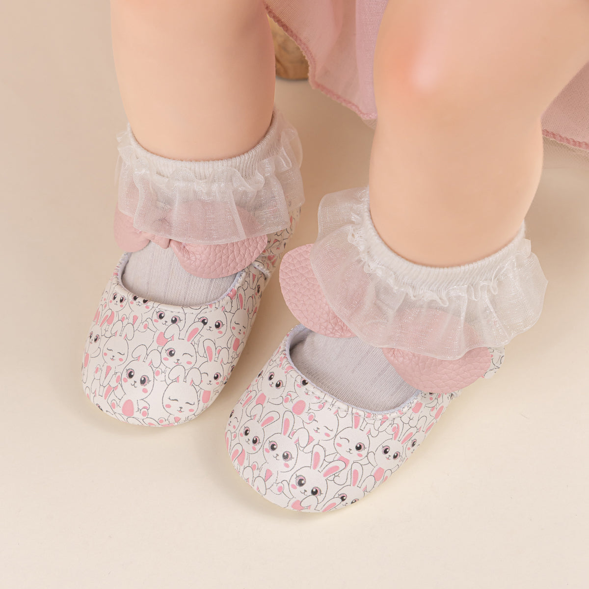 Bunny printed girls baby shoes. CG5354