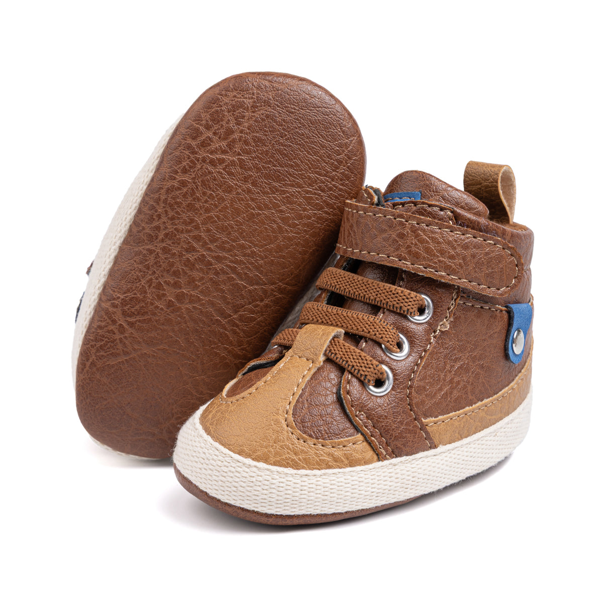 3 Tone apricot pleather baby shoes. CG5172