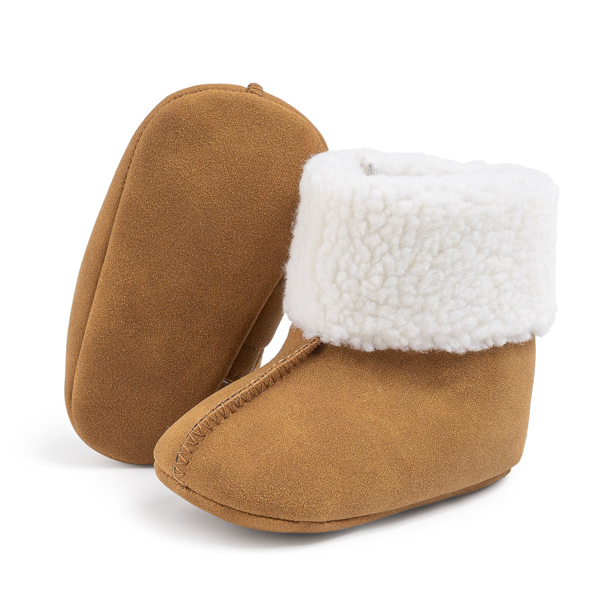 Khaki faux suede with white sherpa. CG5405