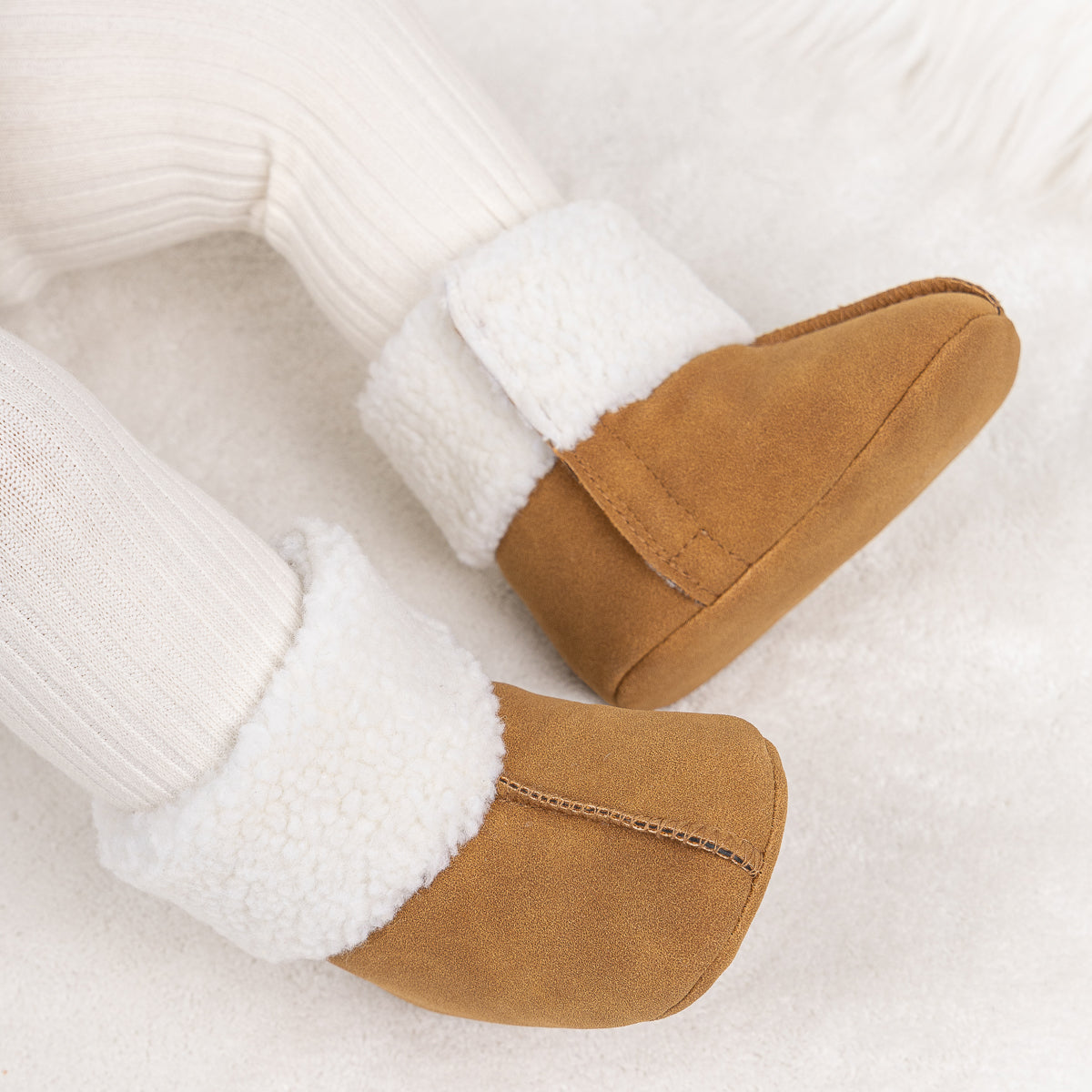 Khaki faux suede with white sherpa. CG5405