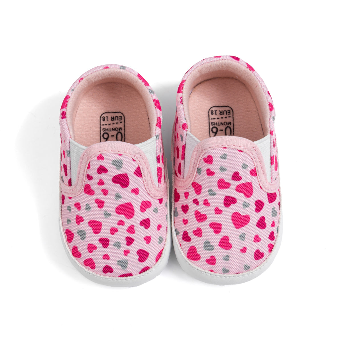 Heart printed slip on baby shoes. CG5165