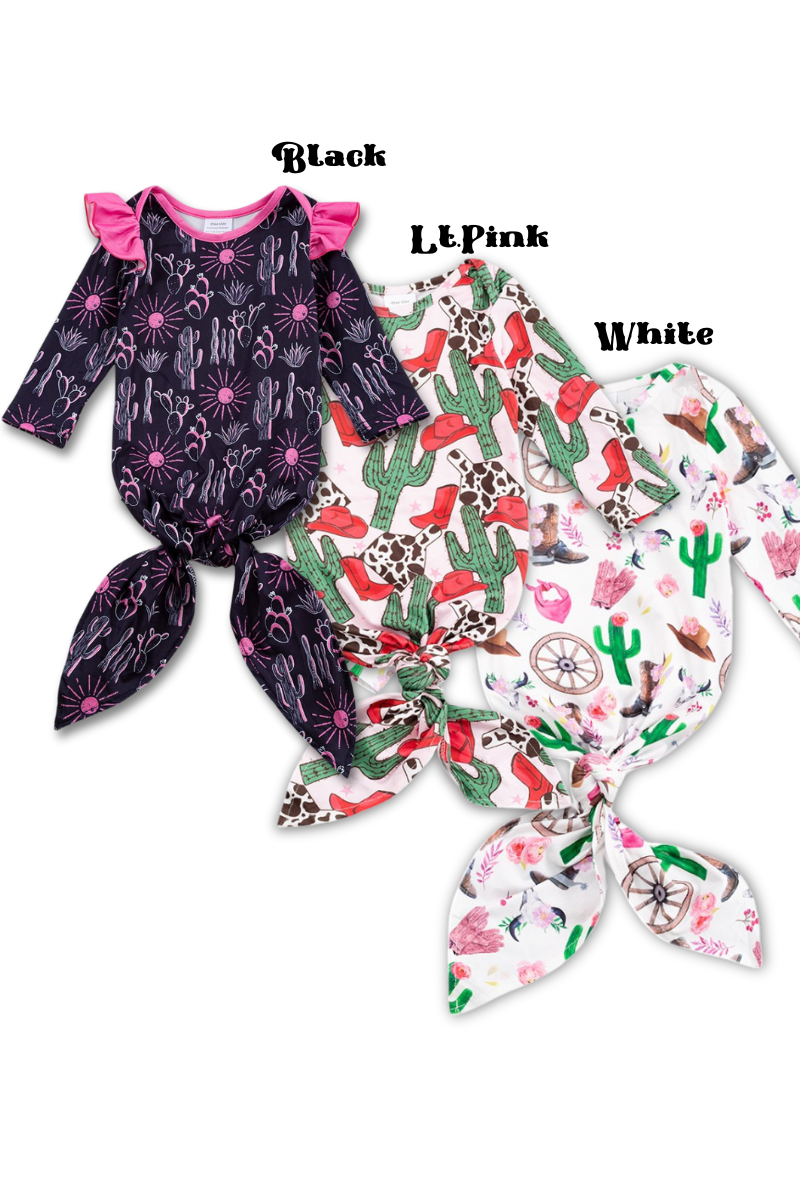 Cactus printed girls baby gown, Choose your favorite.